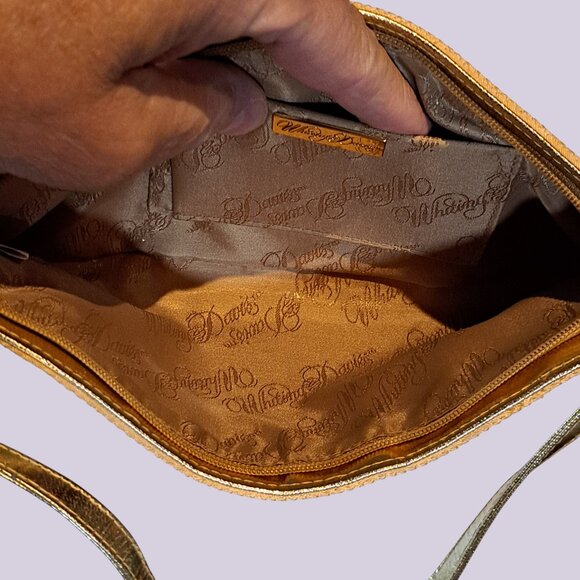 Vintage Whiting and Davis Metallic Metal Mesh Evening Bag Purse Gold Zipper - Picture 10 of 11